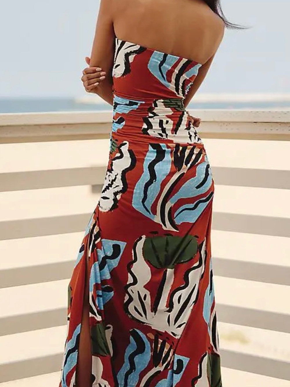 Strapless Ruched Gabbie tube dress Anthropology Sz small LN - Picture 4 of 6